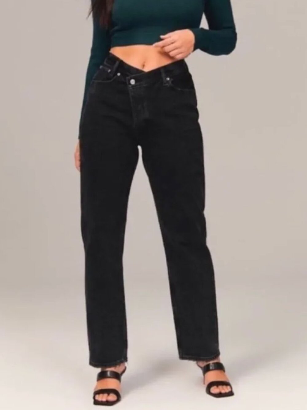 Abercrombie & Fitch Curve Love The Dad High Rise‎ Black Jeans Size 8/29